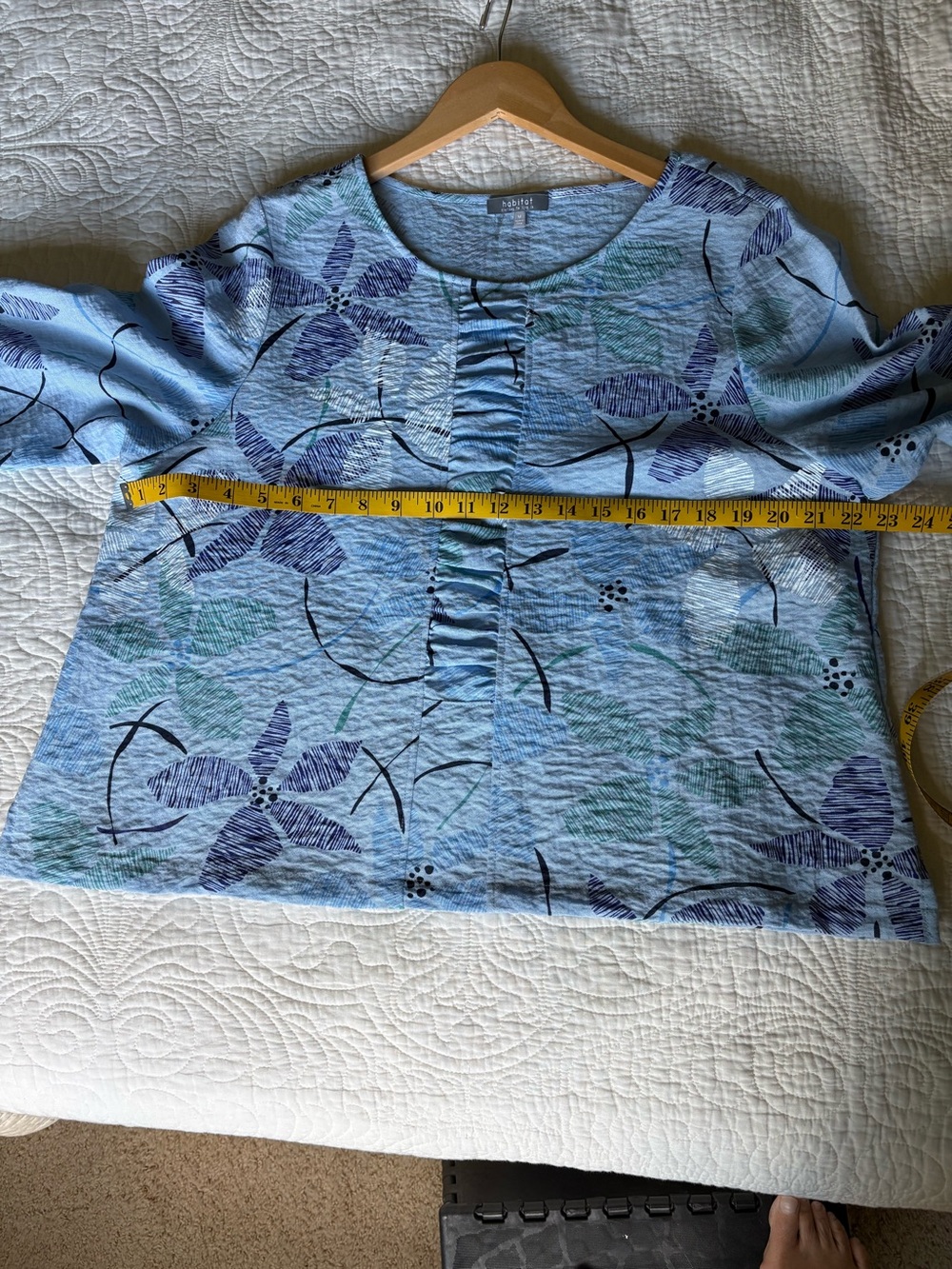 Habitat Light Blue Floral Ruched Front Tunic - Picture 4 of 8